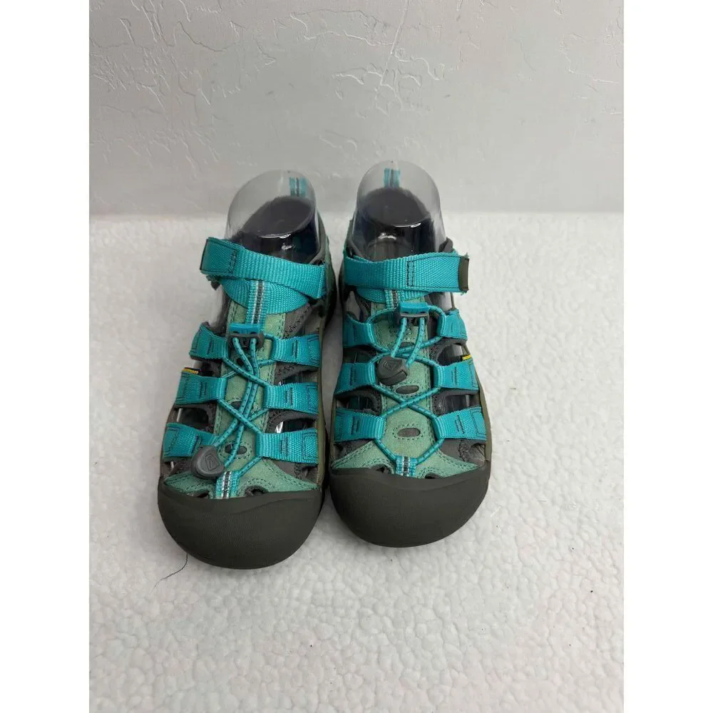 Keen Green‎ Black Sport Sandals Closed Toe Adjustable Strap Lace Lock US 4 EU 37